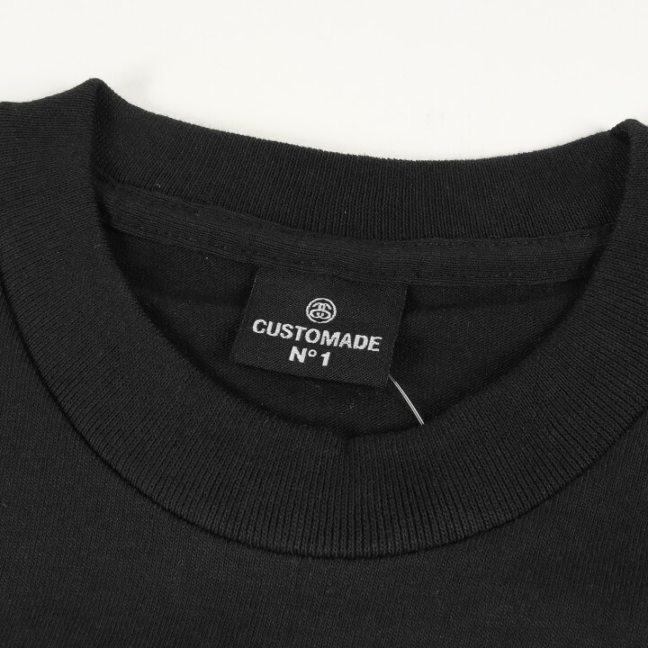 STUSSY ステューシー Tシャツ サイズ 1 S 00s CUSTOMADE AXIS グラフィックプリント クルーネック 半袖 Tシャツ USA製 デッドストック ブラック 黒 トップス カットソー コラボ メンズ K4792 ブランド古着のBEEGLE by Boo-Bee