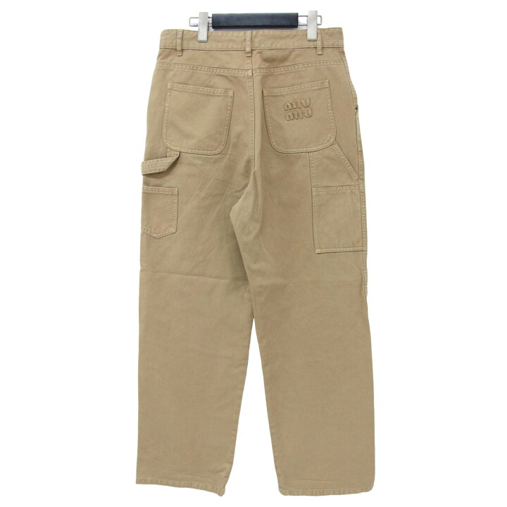 楽天市場】MIUMIU ミュウミュウ パンツ ストレート 24春夏 ベージュ 38  