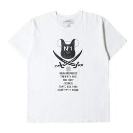 NEIGHBORHOOD ネイバーフッド Tシャツ サイズ:L MEDICOM TOY BE@RBRICK グラフィック クルーネック 半袖Tシャツ ホワイト 白 トップス カットソー コラボ