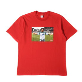 Supreme シュプリーム Tシャツ サイズ:L 24SS マラドーナ フォト クルーネック 半袖Tシャツ Maradona Tee レッド トップス カットソー【メンズ】【中古】【美品】【K4846】