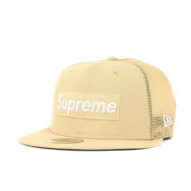 Supreme シュプリーム キャップ サイズ:7 5/8(60.6cm) 24SS NEW ERA ボックスロゴ ベースボール メッシュキャップ Box Logo Mesh Back New Era ライトゴールド 帽子 コラボ【メンズ】【K4505】