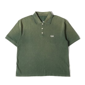 visvim ビズビム ポロシャツ サイズ:3 22AW ダメージ加工 コットン 鹿の子 半袖ポロシャツ JUMBO WELLER S/S DMGD グリーン 日本製 トップス【メンズ】【中古】【美品】【K4507】