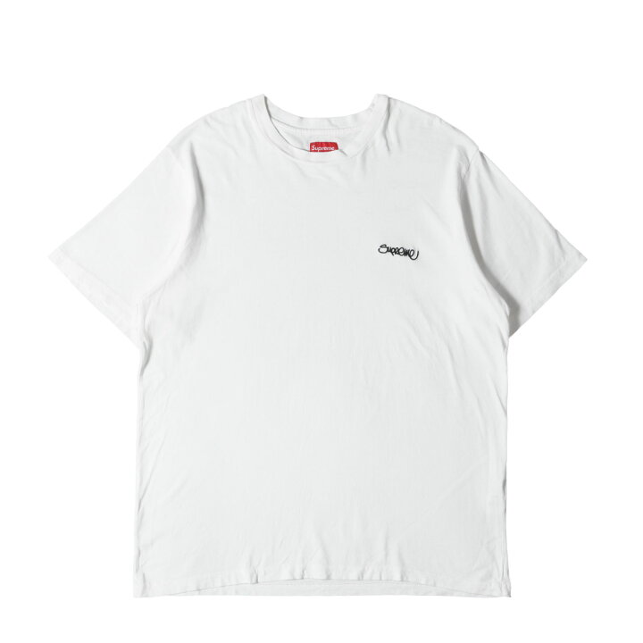 新品 supreme シュプリーム Tシャツ クルーネック 刺繍 白T ロゴ 