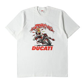 Supreme シュプリーム Tシャツ サイズ:L 24SS Ducati バイカー キャラクター クルーネック Tシャツ Bike Tee ホワイト 白 トップス カットソー 半袖【メンズ】【中古】【新品同様】【K4305】