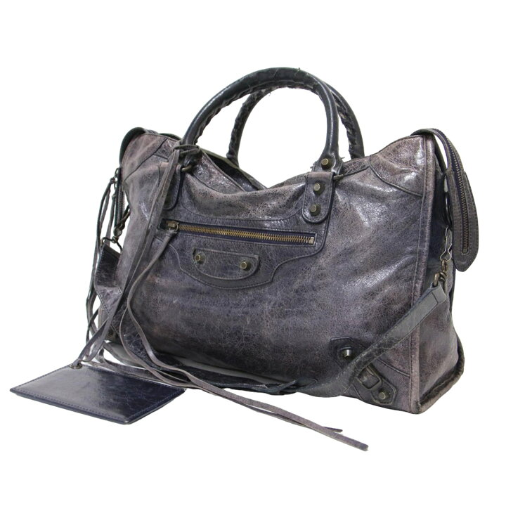 楽天市場】BALENCIAGA バレンシアガ バッグ THE CITY パープル レザー 