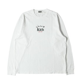 KITH NYC キス ニューヨークシティー Tシャツ サイズ:L 20AW クリスマスモデル サンタクロースロゴ ロングスリーブ Tシャツ ホワイト 白 トップス カットソー 長袖【メンズ】【中古】【K4694】