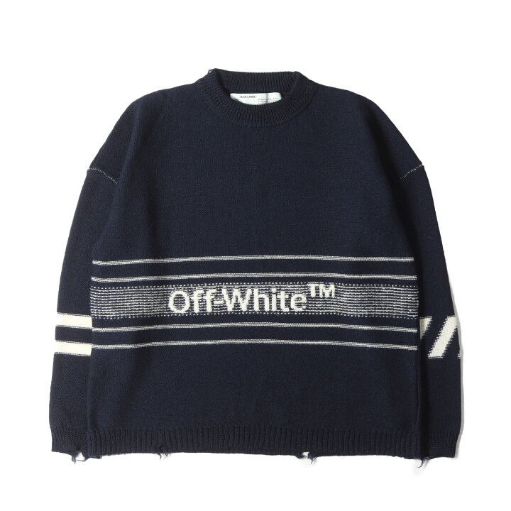 楽天市場】OFF-WHITE オフホワイト ニット サイズ:M ダメージ加工  