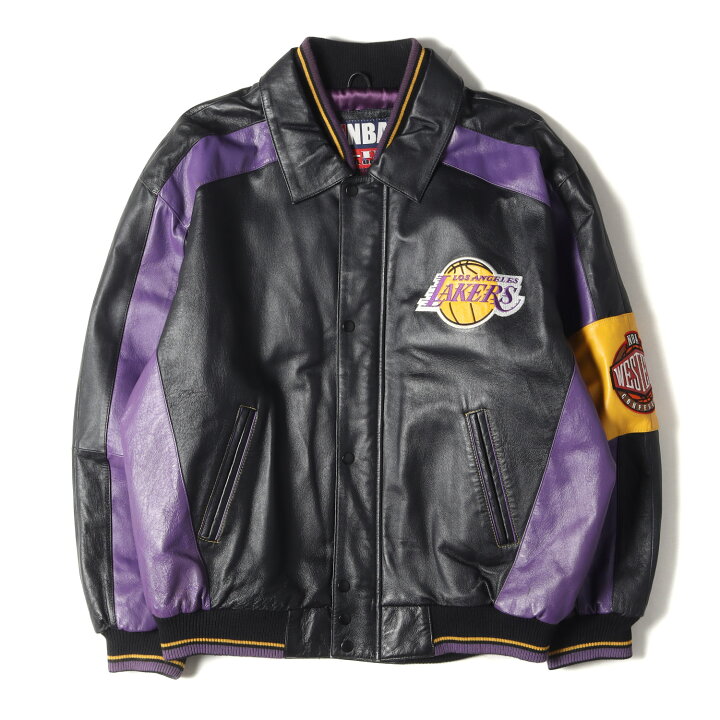 LAKERS ロサンゼルスレイカーズ レザー パーカー ジャケット ヴィンテージ