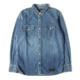 NEIGHBORHOOD ネイバーフッド シャツ サイズ:S ヴィンテージ加工 デニム ウエスタンシャツ RAWHIDE / C-SHIRT . LS インディゴ トップス カジュアルシャツ 長袖【メンズ】【中古】【K4700】