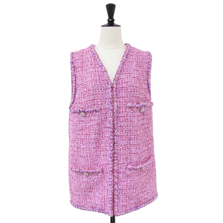 楽天市場】CHANEL シャネル ベスト ピンク ライトパープル レッド  