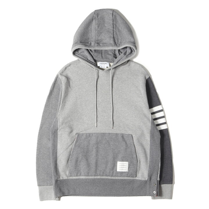 トムブラウン 4bar プルオーバーパーカー フード グレー 1 Thom Browne 