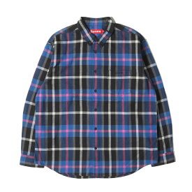 Supreme シュプリーム シャツ サイズ:L 23AW タータンチェック フランネルシャツ Plaid Flannel Shirt ブルー ブラック トップス カジュアルシャツ 長袖【メンズ】【中古】【美品】【K4511】