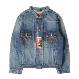 BlackEyePatch ブラックアイパッチ ジャケット サイズ:L 22SS 家紋ロゴ ヴィンテージ加工 2ndタイプ デニムジャケット KAMON DENIM JACKET インディゴ アウター ブルゾン 上着【メンズ】【K4514】
