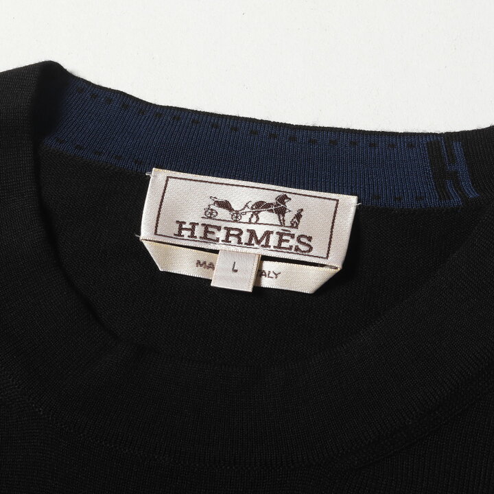 楽天市場】HERMES エルメス ニット サイズ:L 23AW ネック Hジャガード 