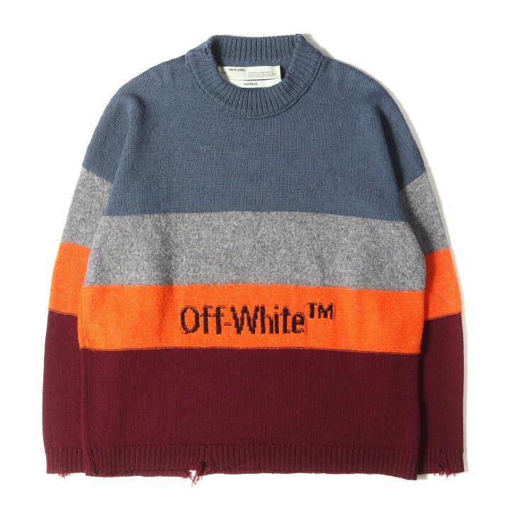 楽天市場】OFF-WHITE オフホワイト ニット サイズ:XL ダメージ加工 