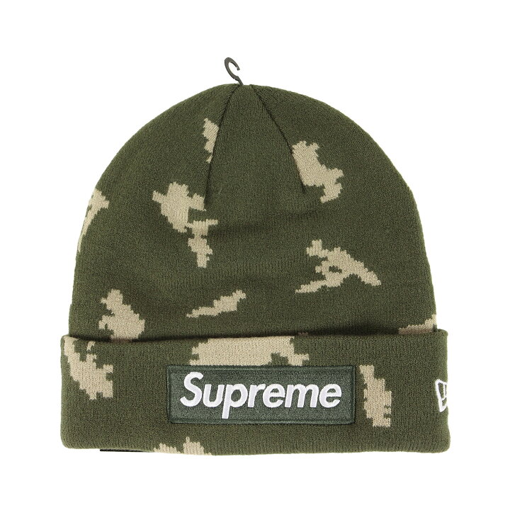 supreme カモ柄 迷彩 ビーニー ニット帽 BOXロゴ - ニット帽・ビーニー