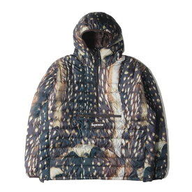 Supreme シュプリーム ジャケット サイズ:XL 23AW ディア柄 ハーフジップ プルオーバー ダウンジャケット Micro Down Half Zip Hooded Pullover ブラウン系(Deer) アウター ブルゾン 上着【メンズ】【中古】【美品】【K4626】