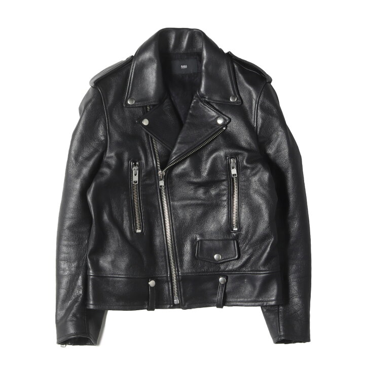 RAGS MCGREGOR (M) 本革 クラック加工レザーライダースジャケット しろ 