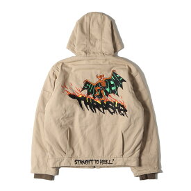 Supreme シュプリーム ジャケット サイズ:S 24AW THRASHER NECK FACE グラフィック刺繍 キャンバス ワークジャケット (Hooded Work Jacket) タン アウター ブルゾン 上着 コラボ【メンズ】【中古】【新品同様】【K4529】
