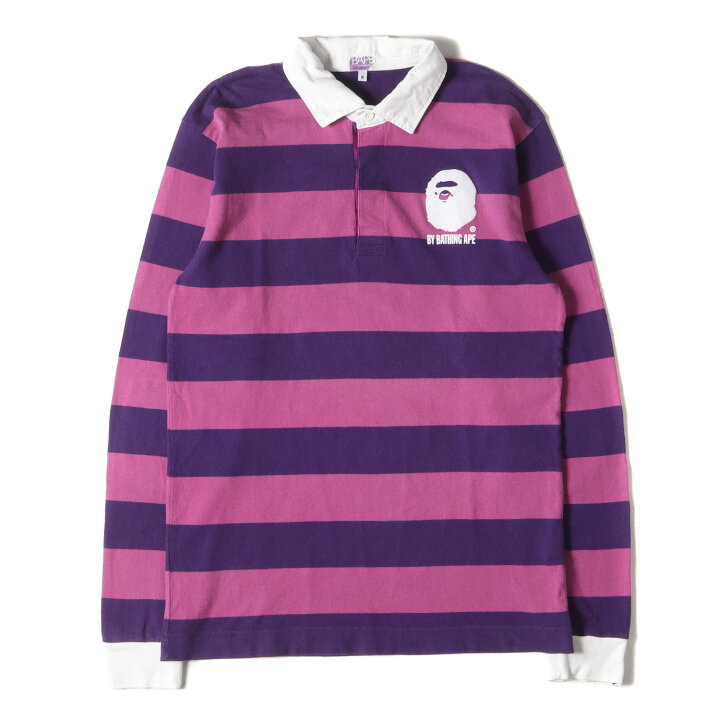 楽天市場】A BATHING APE ア ベイシング エイプ サイズ:M 00s カラーカモカラー ボーダー 猿顔 ラガーシャツ パープル トップス  カットソー 長袖【メンズ】【中古】【K4311】 : ブランド古着のBEEGLE by Boo-Bee メンズ　エイプ　カラーカモ長袖シャツ