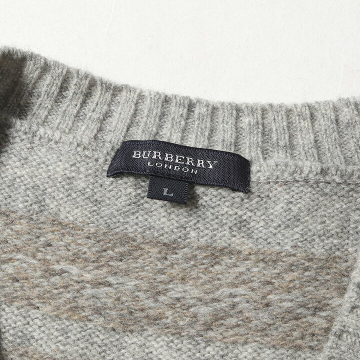 楽天市場】BURBERRY バーバリー ニット サイズ:L ノルディック柄 V 