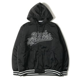 BlackEyePatch ブラックアイパッチ ジャケット サイズ:XL 22SS フード付き サテン スタジャン (NYLON HOODED STADIUM JACKET) ブラック 黒 アウター ブルゾン 上着【メンズ】【中古】【K4477】