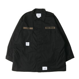 WTAPS ダブルタップス ジャケット サイズ:M 20AW オーバーサイズ ミリタリー シャツジャケット (GUARDIAN / JACKET) ブラック 黒 アウター ブルゾン 上着【メンズ】【中古】【K4635】