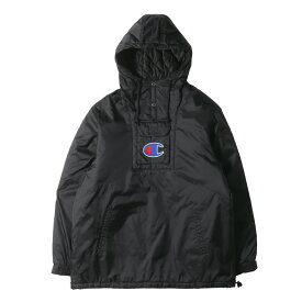 Supreme シュプリーム ジャケット サイズ:L / Champion 裏地キルティング プルオーバー ジャケット (Pullover Parka) / ブラック 黒 / アウター ブルゾン 上着 / コラボ 別注【メンズ】【中古】【美品】【K4515】