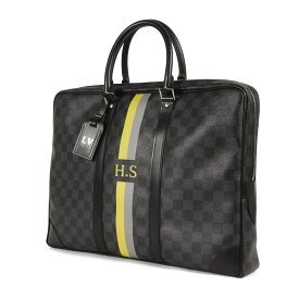 LOUIS VUITTON ルイヴィトン バッグ / ポルト ドキュマン ヴォワヤージュ (N41125) / ダミエ・グラフィット / ブラック グレー / フランス製 / ハイブランド カバン【メンズ】【中古】【美品】【K4477】