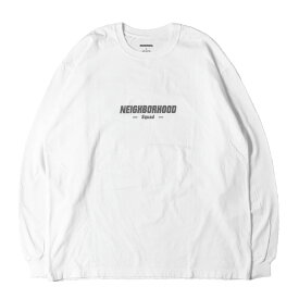 NEIGHBORHOOD ネイバーフッド Tシャツ サイズ:L / 23AW リフレクターロゴ ロングスリーブ Tシャツ / ホワイト 白 / トップス カットソー 長袖【メンズ】【中古】【美品】【K4695】