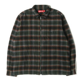 Supreme シュプリーム シャツ サイズ:XL / 24SS シャドウチェック ジップ フランネルシャツ (Shadow Plaid Flannel Zip Up Shirt) / グリーン ブラウン / トップス カジュアルシャツ 長袖【メンズ】【中古】【K4477】