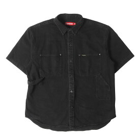 Supreme シュプリーム シャツ サイズ:L / 24SS ルーズフィット ペインター デニム 半袖シャツ (Loose Fit S/S Denim Painter Shirt) / ブラック 黒 / トップス カジュアルシャツ 【メンズ】【中古】【美品】【K4516】