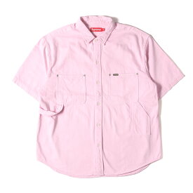 Supreme シュプリーム シャツ サイズ:L / 24SS ルーズフィット ペインター デニム 半袖 シャツ (Loose Fit S/S Denim Painter Shirt) / ピンク / トップス カジュアルシャツ 【メンズ】【中古】【K4516】