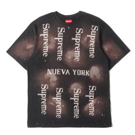 Supreme シュプリーム Tシャツ サイズ:S / 20SS ブリーチ加工 ブランドロゴ クルーネック Tシャツ (Nueva York S/S Top) / ブラック 黒 / トップス カットソー 半袖【メンズ】【中古】【美品】【K4858】