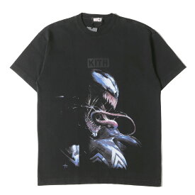 KITH NYC キス ニューヨークシティー Tシャツ サイズ:XS / 24SS MARVEL リーサル・プロテクター ヴェノム クルーネック Tシャツ (Lethal Protector Vintage Tee) / ブラック 黒 / トップス カットソー 半袖 / コラボ【メンズ】【中古】【美品】【K4633】
