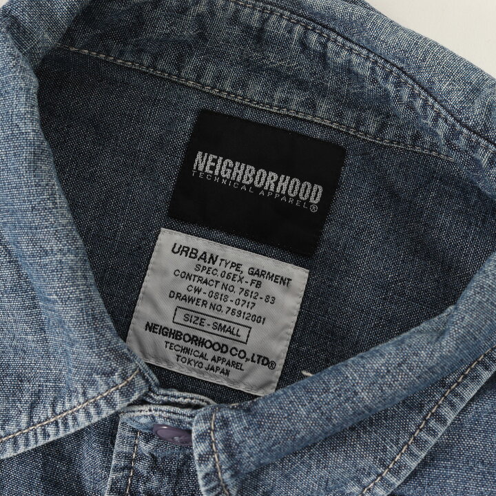 NEIGHBORHOOD】ネイバーフット デニムシャツ S 半袖 ダンガリー 楽天 