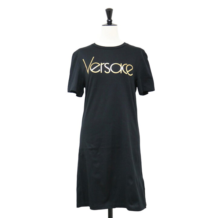 楽天市場】VERSACE ヴェルサーチ ワンピース ブラック ゴールド サイズ 