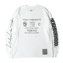 NEIGHBORHOOD ネイバーフッド Tシャツ サイズ:L / 23AW Yohji Yamamoto POUR HOMME ロングスリーブ Tシャツ / ホワイト 白 / トップス カットソー 長袖【メンズ】【中古】【美品】【K4477】