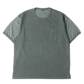 C.E シーイー Tシャツ サイズ:L / メッシュコンビ ピグメントダイ加工 ポケット Tシャツ / グリーン / トップス カットソー 半袖【メンズ】【中古】【美品】【K4655】