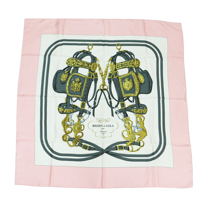 楽天市場】HERMES エルメス スカーフ ピンク ホワイト系 白 / カレ 90  