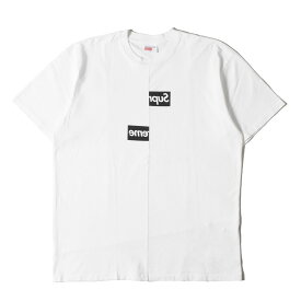 Supreme シュプリーム Tシャツ サイズ:XL / COMME des GARCONS SHIRT スプリット ボックスロゴ クルーネック Tシャツ (Split Box Logo Tee) / ホワイト 白 / トップス カットソー 半袖【メンズ】【中古】【K4513】