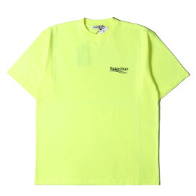 BALENCIAGA バレンシアガ Tシャツ サイズ:XS / 20SS キャンペーンロゴ オーバーサイズ クルーネック Tシャツ / イエロー / トップス カットソー 半袖【メンズ】【K4723】