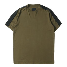 GIVENCHY ジバンシィ Tシャツ サイズ:L / 21AW ロゴテープ デザイン スリムフィット Tシャツ / カーキ / トップス カットソー 半袖【メンズ】【中古】【美品】【K4750】
