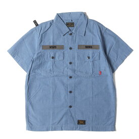 WTAPS ダブルタップス シャツ サイズ:S / シャンブレー ミリタリー 半袖 シャツ (BUDS SS 01 / SHIRT) / インディゴ / トップス カジュアルシャツ【メンズ】【中古】【美品】【K4635】