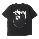 STUSSY ステューシー Tシャツ サイズ:L / ピグメント加工 8ボール クルーネック Tシャツ / ブラック 黒 / トップス カットソー 半袖【メンズ】【中古】【美品】【K4513】