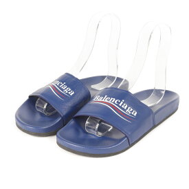 BALENCIAGA バレンシアガ サンダル サイズ:40 / キャンペーンロゴ ラバー スライド サンダル (506351) / ブル— / イタリア製 / ブランド シューズ 靴【メンズ】【中古】【美品】【K4781】