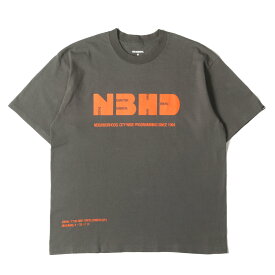 NEIGHBORHOOD ネイバーフッド Tシャツ サイズ:M / 22SS 倉石一樹 Clay Arlington fAWA NBHD ロゴ クルーネック Tシャツ / チャコール / トップス カットソー 半袖 / コラボ【メンズ】【中古】【美品】【K4623】