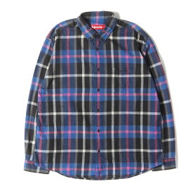 Supreme シュプリーム シャツ ブルー ブラック サイズ:L | 23AW タータンチェック ボタンダウン フランネルシャツ (Plaid Flannel Shirt) | トップス カジュアルシャツ 長袖【メンズ】【中古】【K4857】
