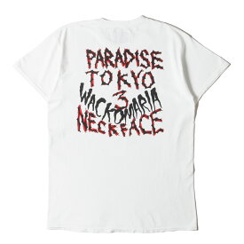 WACKO MARIA ワコマリア Tシャツ ホワイト 白 サイズ:M | 旗艦店 3周年記念 NECKFACE グラフィック クルーネック Tシャツ | トップス カットソー 半袖【メンズ】【中古】【K4630】