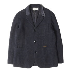 NEIGHBORHOOD ネイバーフッド ジャケット ネイビー 紺 サイズ:M | 襟スウェード ツイード テーラードジャケット (TWEED / W-JKT) | アウター ブレザー 上着【メンズ】【中古】【K4625】